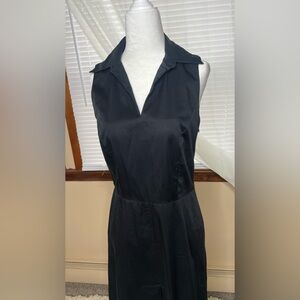 Ann Taylor Dress Womens 2 Black Sleeveless Collared Professional Work
